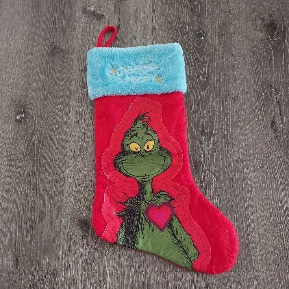 Dr. Seuss Grinch Naughty or Nice Red Holiday Stocking